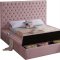 Bliss Bed in Pink Velvet Fabric by Meridian w/Options