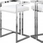 Ezra Counter Stool 910 Set of 2 White Faux Leather by Meridian