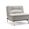 Dublexo Sofa Bed in Gray by Innovation w/Arms & Steel Legs