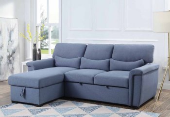 Haruko Sectional Sofa 55540 in Blue Fabric by Acme [AMSS-55540 Haruko]