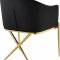 Xavier Dining Chair 763 Set of 2 Black Velvet Fabric by Meridian