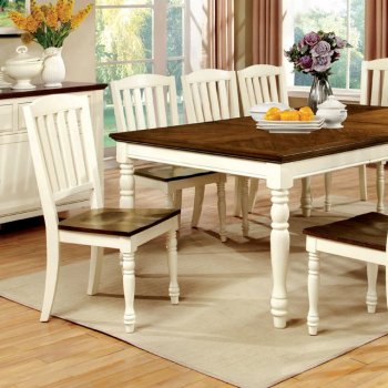 Harrisburg CM3216T Dining Table 7Pc Set in White & Dark Oak [FADS-CM3216T-Harrisburg]