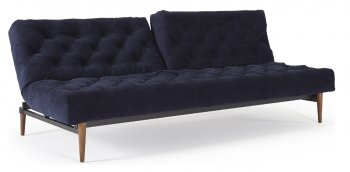 Oldschool Styletto Sofa Bed in Navy by Innovation w/Wooden Legs [INSB-Oldschool Styletto-Navy 541]