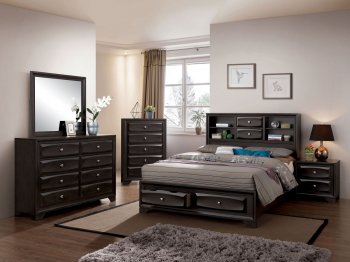 Carlynn Bedroom CM7555 w/Storage Footboard in Gray w/Options [FABS-CM7555-Carlynn]