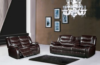 Gramercy 644 Motion Sofa in Brown Bonded Leather w/Options [MRS-644BR Gramercy]