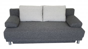 Grey Plush Textured Fabric Modern Sofa Bed Convertible w/Storage [EFSB-3163]