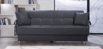 Betsy Santa Glory Gray Sofa Bed in PU by Sunset [IKSB-Betsy Santa Glory Gray]