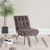 Aloma Accent Chair Set of 2 907503 Dark Brown Velvet by Coaster