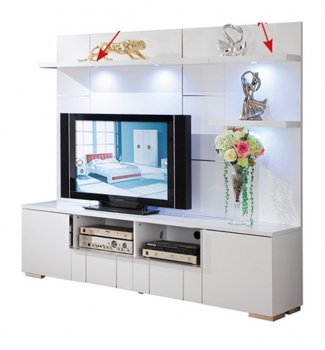 AV291-75 Wall Unit in White High Gloss by Pantek w/Options [PKWU-AV291-75-White]