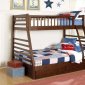 Dreamland Twin/Full Bunk Bed B33FE in Cherry by Homelegance