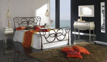 Contemporary Black Color Metal Frame Bed [EFBS-520 Olivia]