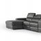 Hilgard Power Motion Sectional Sofa in Dark Grey Leather by VIG