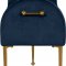 Owen Bench 144 in Navy Velvet Fabric by Meridian