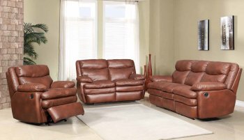 Carlington Reclining Sofa in Brown Bonded Leather w/Optionas [ADS-Carlington]