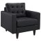 Empress Sofa in Black Bonded Leather by Modway w/Options