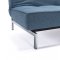 Splitback Sofa Bed in Blue w/Steel Legs by Innovation w/Options