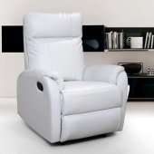 101R Recliner Chair in White Bonded Leather by American Eagle