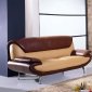 Beige and Brown Modern Two-Tone Leather Living Room Set