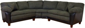 Sage Fabric & Black Bicast Modern Two-Tone Sectional Sofa [PMSS-146-Thunder]