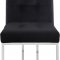 Alexis Dining Chair 731 Set of 2 Black Velvet Fabric by Meridian