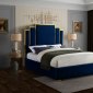 Hugo Bed in Navy Velvet Fabric by Meridian