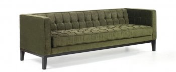 Green Chenille Fabric Modern Roxbury Sofa & Loveseat w/Options [ARS-Roxbury Green]