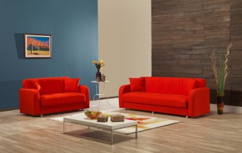 Joker Sofa Bed in Orange Fabric by Casamode w/Options [CMSB-Joker Orange]