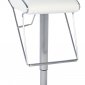 White & Steel Set of 2 Adjustable Height Swivel Barstools