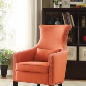 Arles Accent Chair1270F2S in Orange Fabric by Homelegance