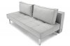 Basic Light Grey Fabric Modern Sofa Bed w/Chromed Steel Legs