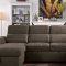 Hugo Sectional Sofa w/Sleeper CM6963 in Light Brown Fabric