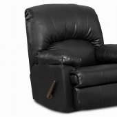 Black Blended Leather Modern Comfortable Recliner