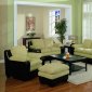 Beige Microfiber Modern Living Room W/Double Cushioned Seats