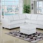 White Bonded Leather Modern Sectional Sofa w/Options