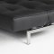 Splitback Sofa Bed w/Arms & Steel Legs in Black Leatherette