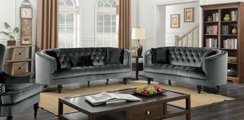 Manuela Sofa CM6145GY in Gray Flannelette Fabric w/Options [FAS-CM6145GY-Manuela-Gray]