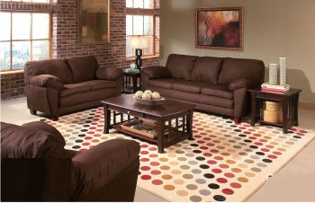 Chocolate Microfiber Contemporary Sofa & Loveseat Set [JTS-5005 Chocolate]