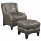 902408 Accent Chair w/Ottoman in Grey Bonded Leather by Coaster