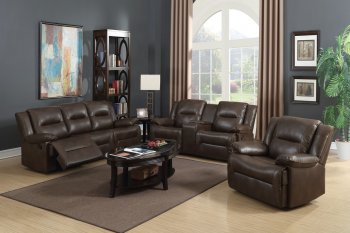 Romulus Motion Reclining Sofa 52815 in Espresso Leather-Aire [AMS-52815-Romulus]