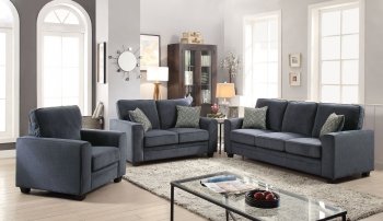 Catherine Sofa-Bed 52293 in Blue Fabric by Acme w/Options [AMS-52293-Catherine-Sofa-Bed]