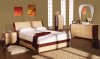 5 Piece Cherry And Beech Color High Gloss Finish Modern Bedroom