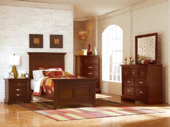 Glamour Kids Bedroom 1349T in Cherry by Homelegance w/Options [HEKB-1349T-Glamour]