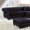 Sabrina Sectional Sofa 667 in Black Velvet Fabric by Meridian