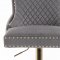 Leo Gold Barstool Set of 2 in Gray Fabric