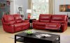 Newburg Reclining Sofa CM6814RD in Red Leather Match w/Options