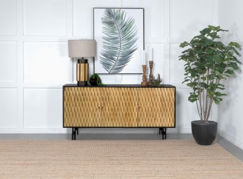 Aminah Accent Cabinet 950383 in Natural & Black by Coaster [CRCA-953430 Aminah]