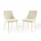 Viscount Dining Chair 3808 Set of 2 in Ivory Velvet by Modway