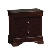 Dark Cappuccino Color Two Drawer Contemporary Nightstand