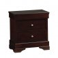 Dark Cappuccino Color Two Drawer Contemporary Nightstand