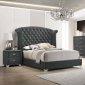 Melody Bedroom 5Pc Set 223381 in Gray Velvet by Coaster